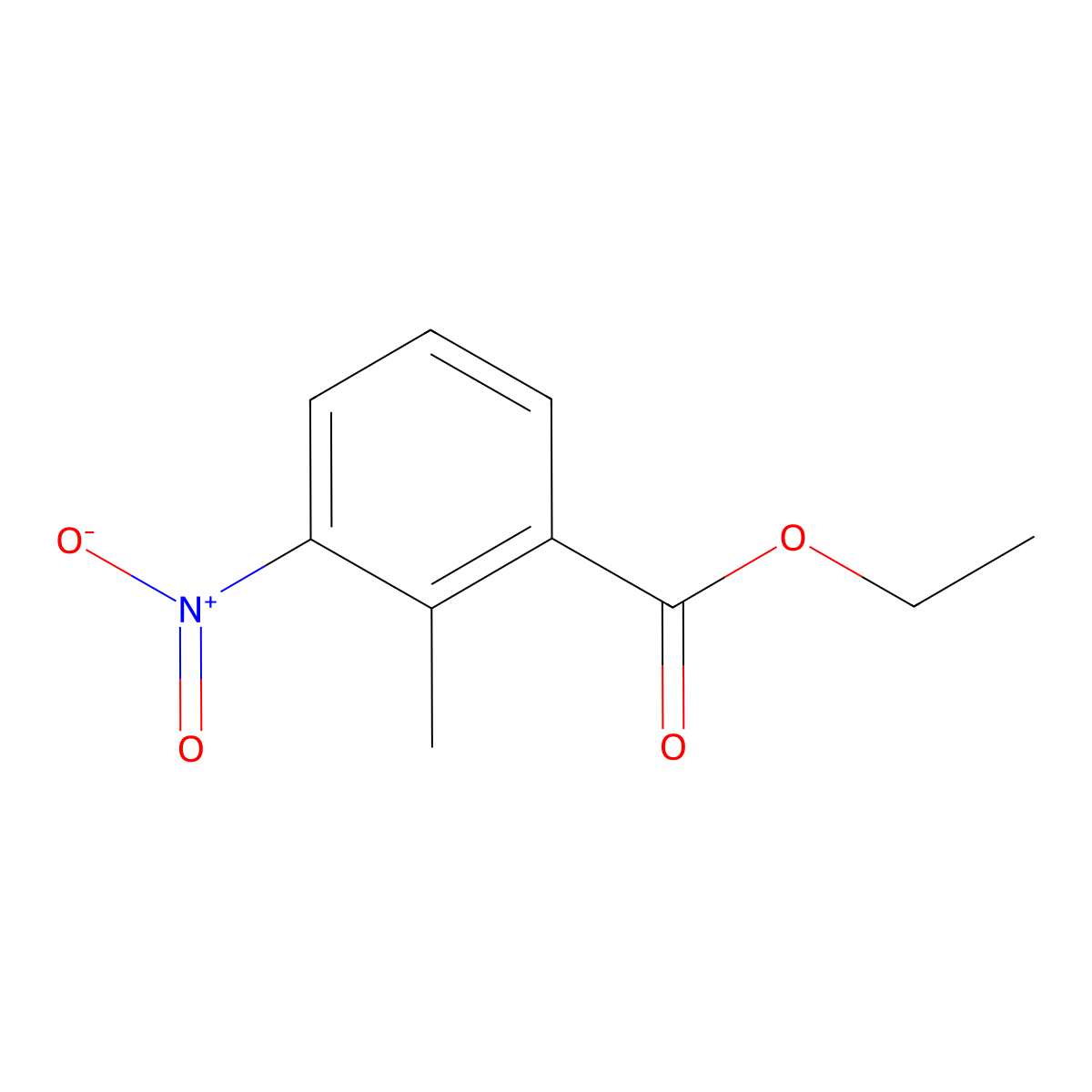 Ethyl 2-methyl-3-nitrobenzoate molecular structure, CAS 59382-60-4