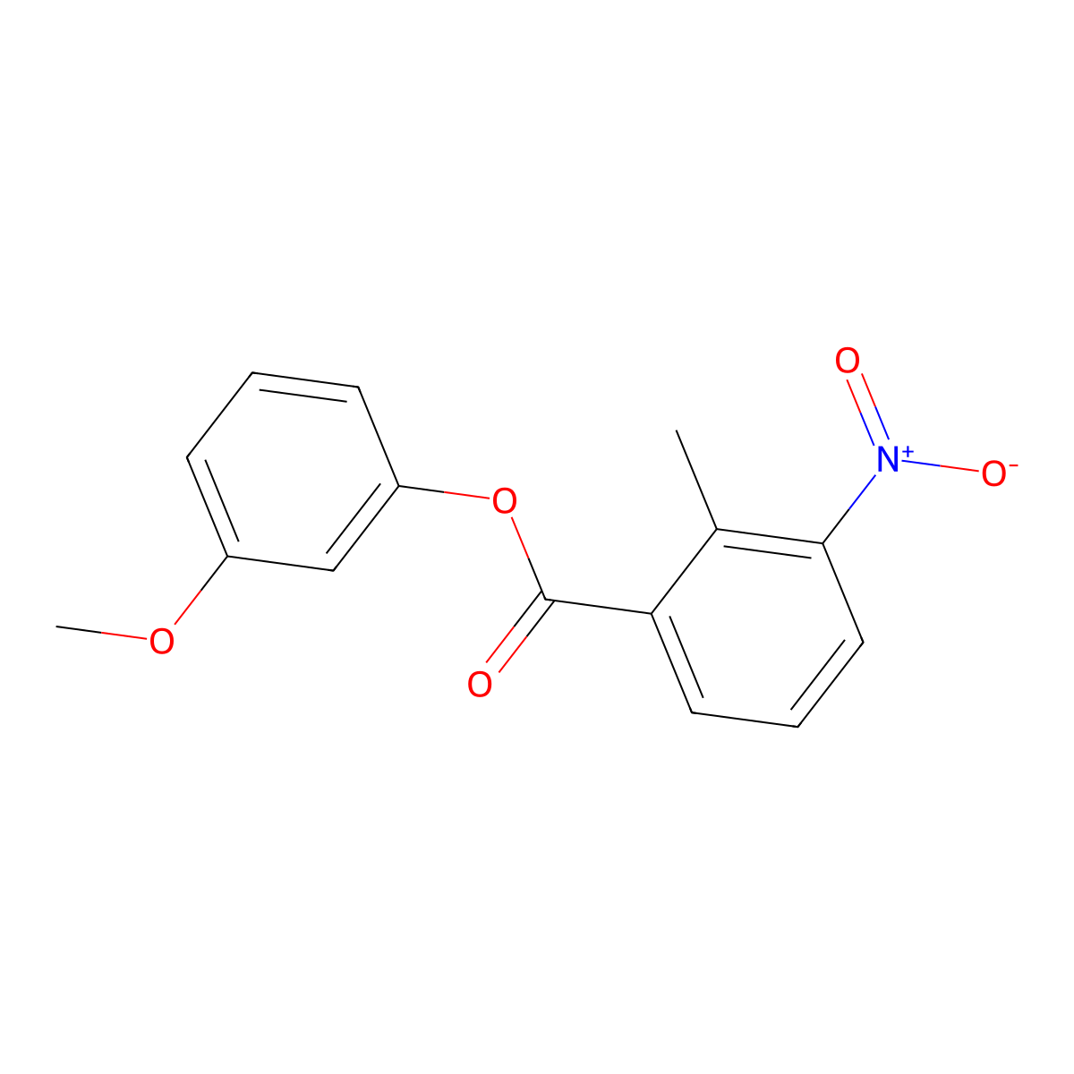 3-Methoxyphenyl 2-methyl-3-nitrobenzoate molecular structure, CAS 59382-89-7
