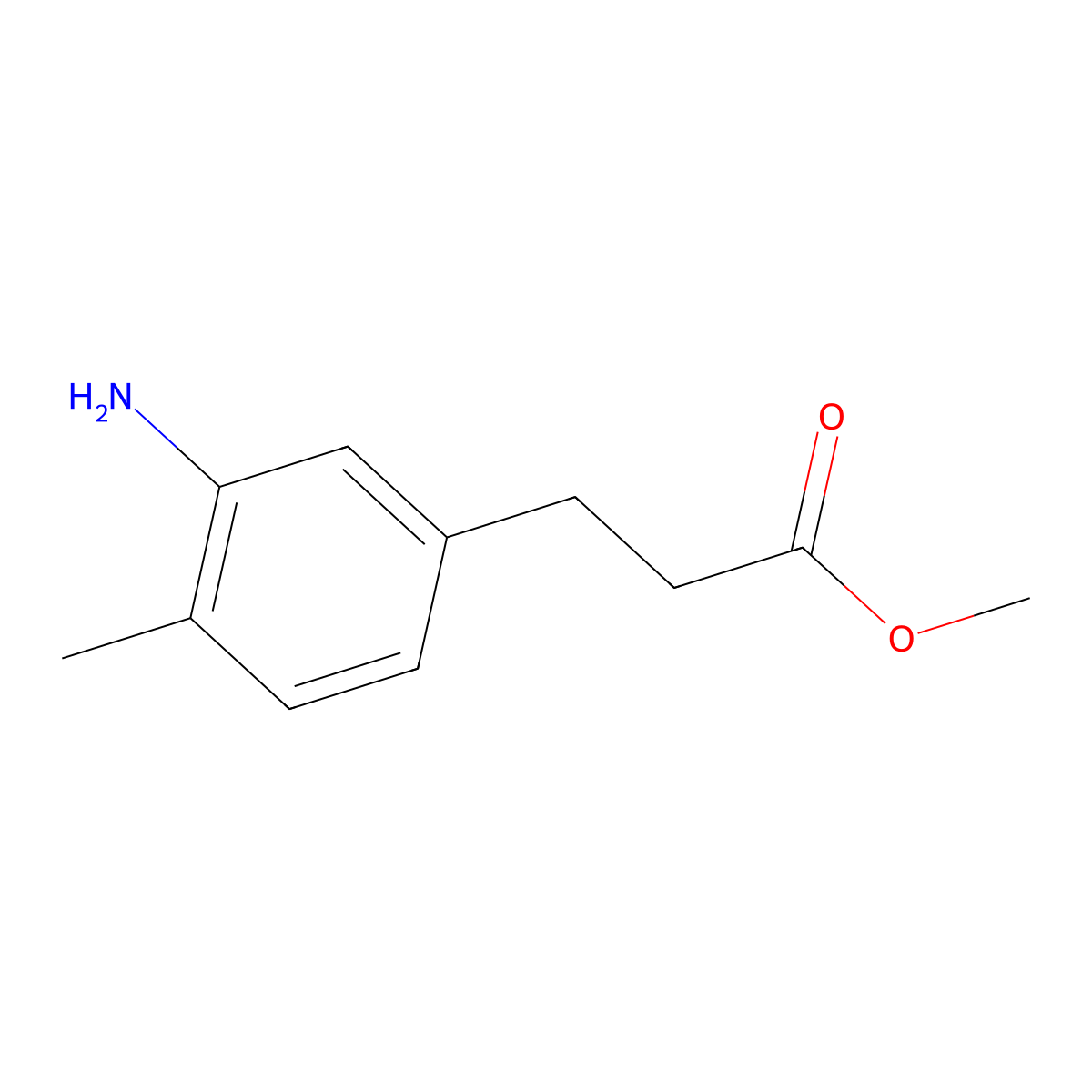 Methyl 3-(3-amino-4-methylphenyl)propanoate molecular structure, CAS 59383-48-1