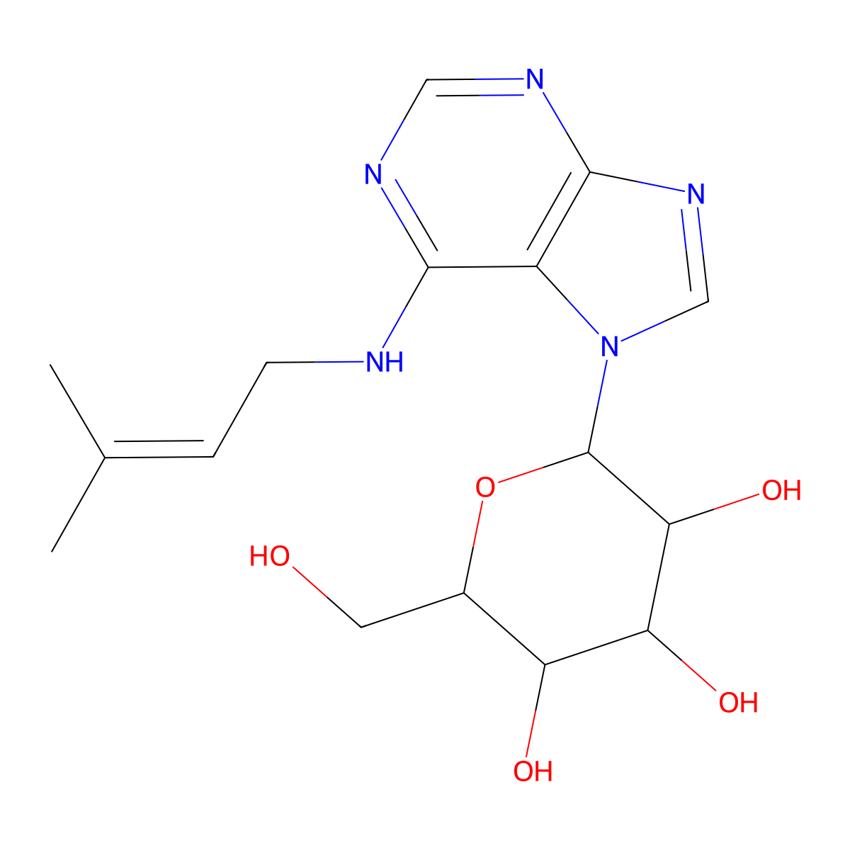 Isopentenyl-Adenine-7-glucoside molecular structure, CAS 59384-58-6
