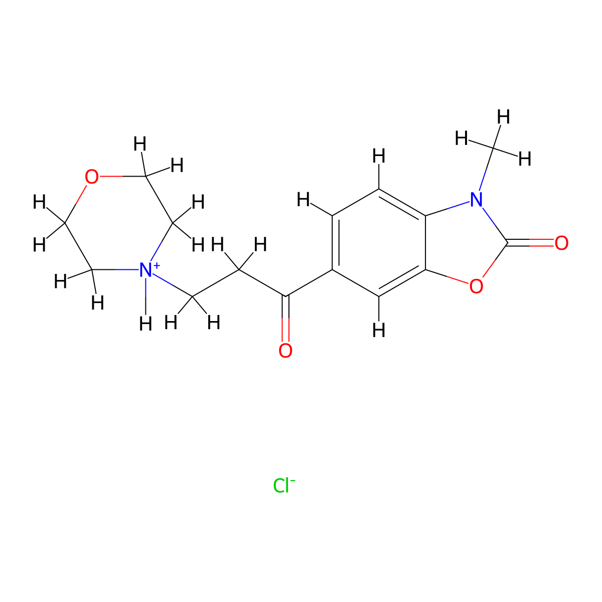 2-Benzoxazolinone, 3-methyl-6-(3-morpholinopropionyl)-, hydrochloride molecular structure, CAS 59384-76-8