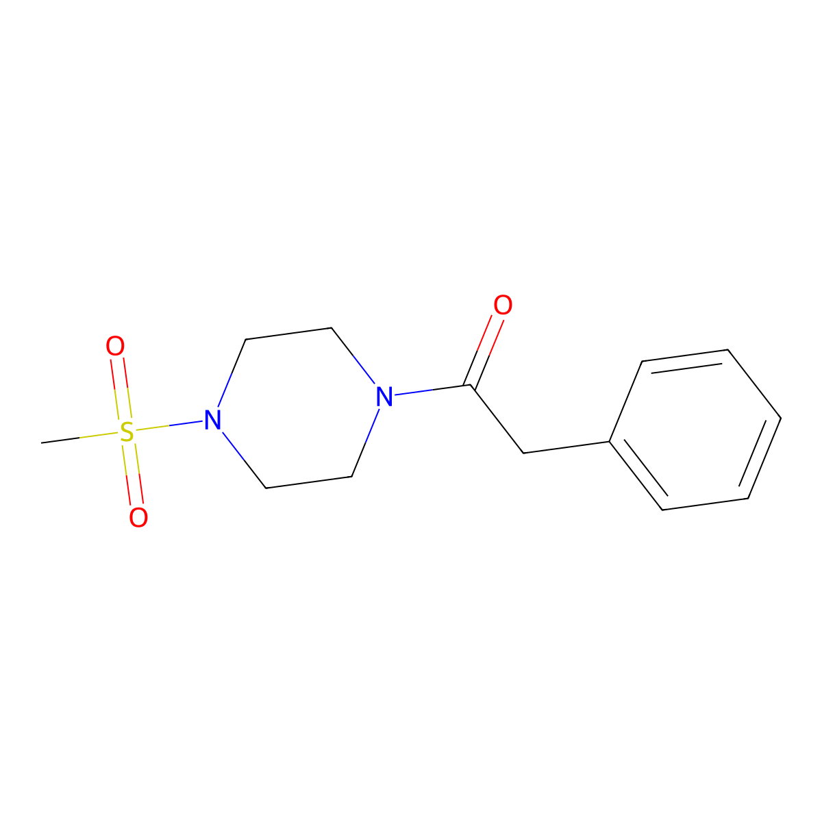 1-(4-Methylsulfonylpiperazin-1-yl)-2-phenylethanone molecular structure, CAS 5939-62-8