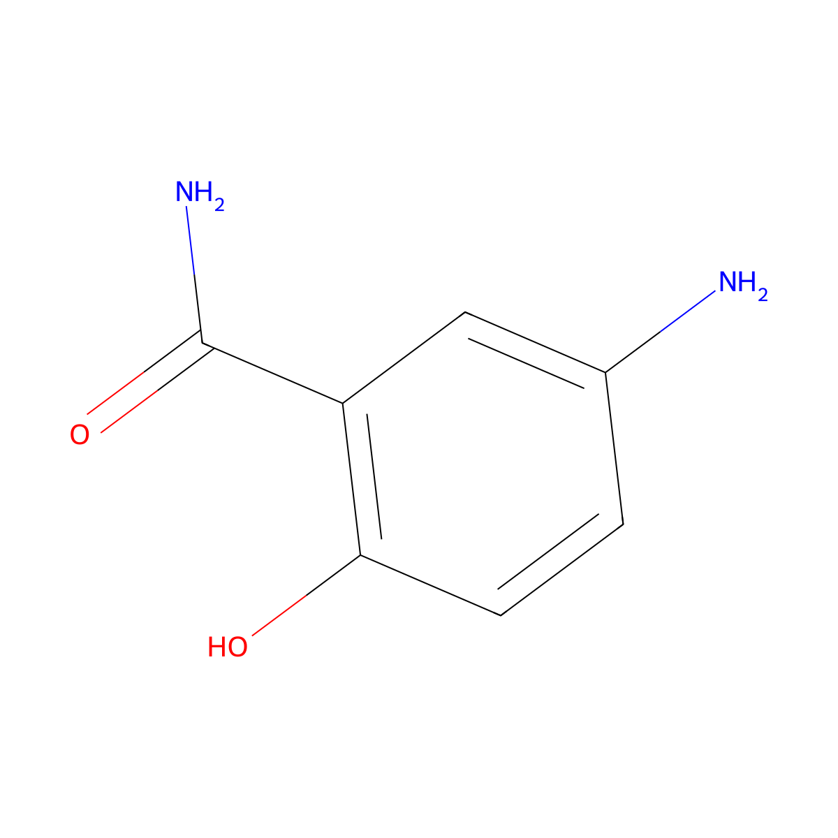 5-Amino-2-hydroxybenzamide molecular structure, CAS 59393-77-0
