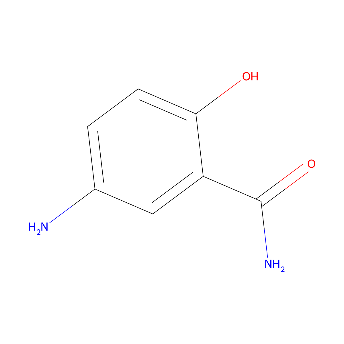 5-Amino-2-hydroxybenzamide molecular structure, CAS 59393-77-0