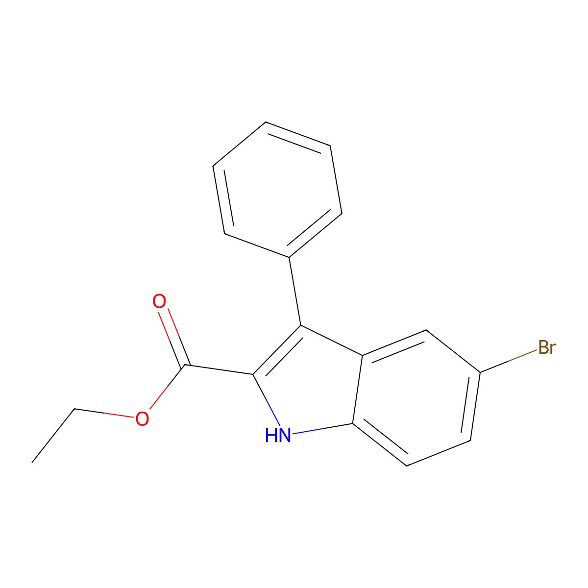 ethyl 5-bromo-3-phenyl-1H-indole-2-carboxylate molecular structure, CAS 59394-42-2