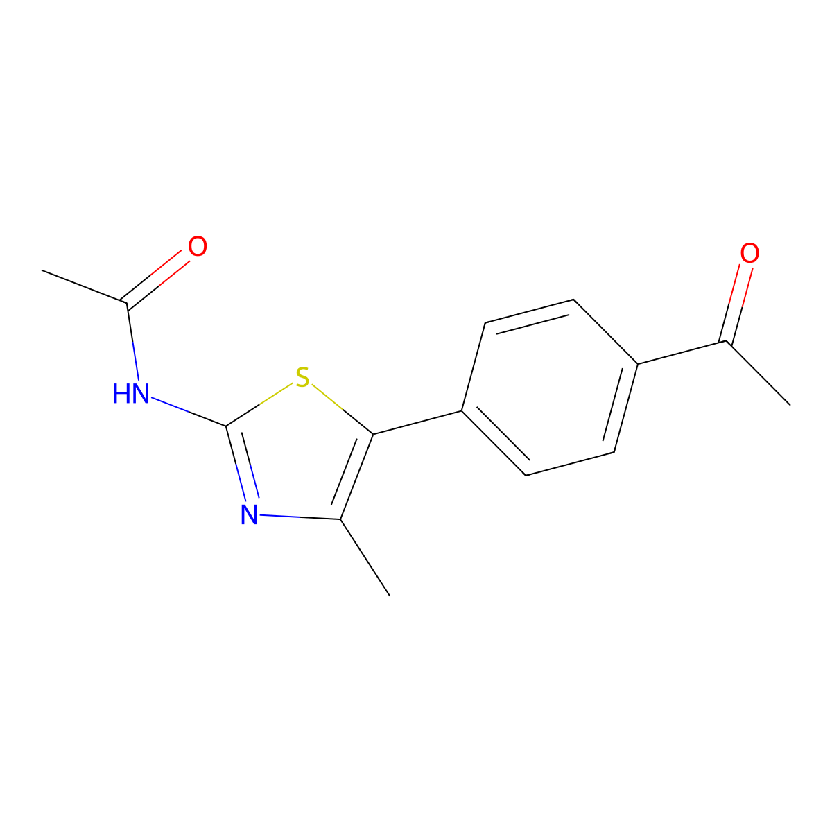 n-[5-(4-Acetyl-phenyl)-4-methyl-thiazol-2-yl]-acetamide molecular structure, CAS 593958-73-7