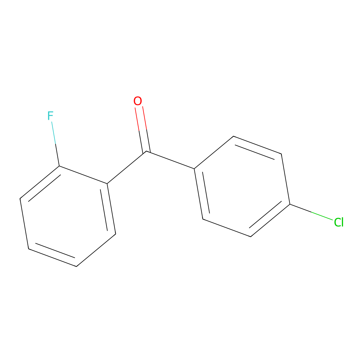 (4-Chlorophenyl)(2-fluorophenyl)methanone molecular structure, CAS 59396-44-0