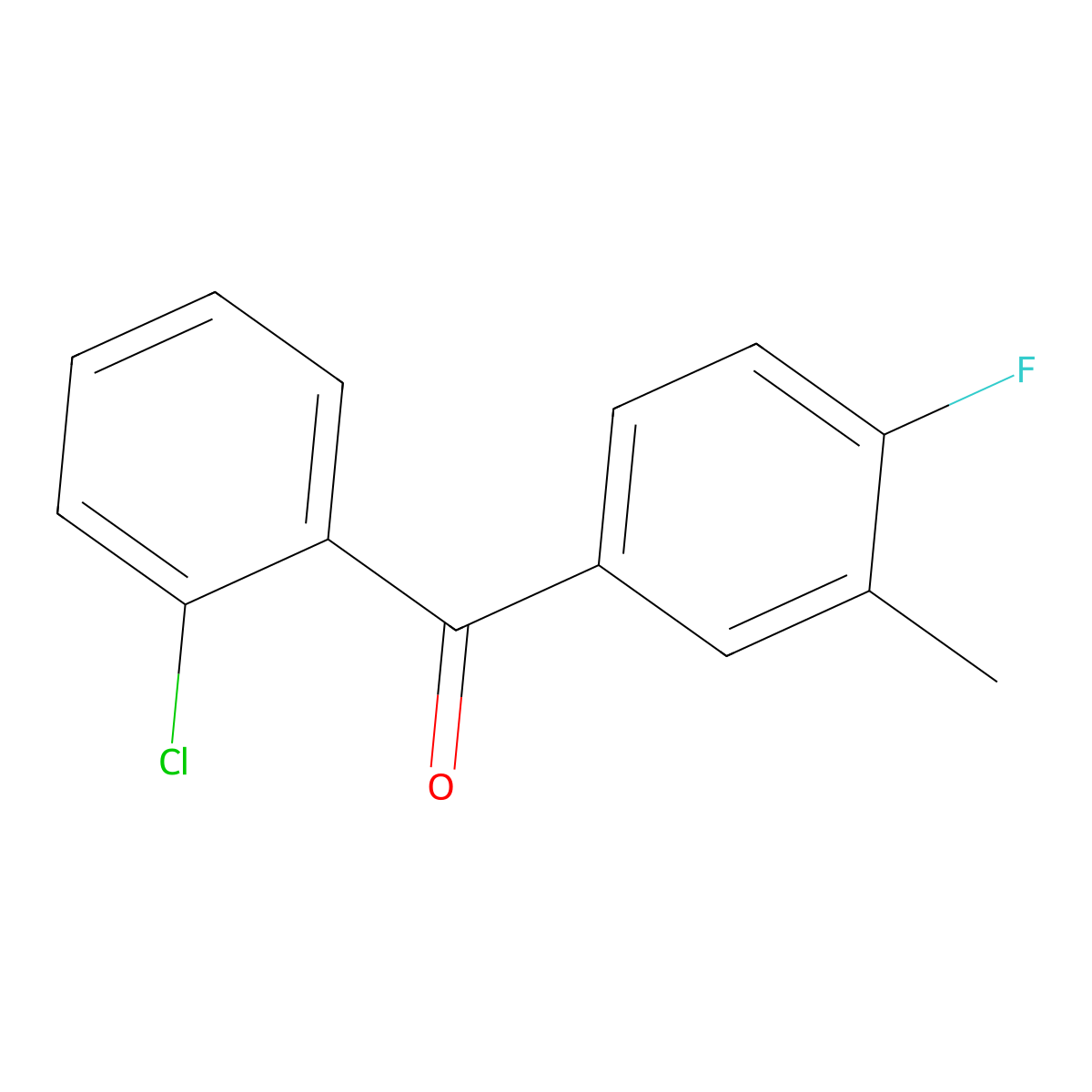 2-Chloro-4'-fluoro-3'-methylbenzophenone molecular structure, CAS 59396-46-2