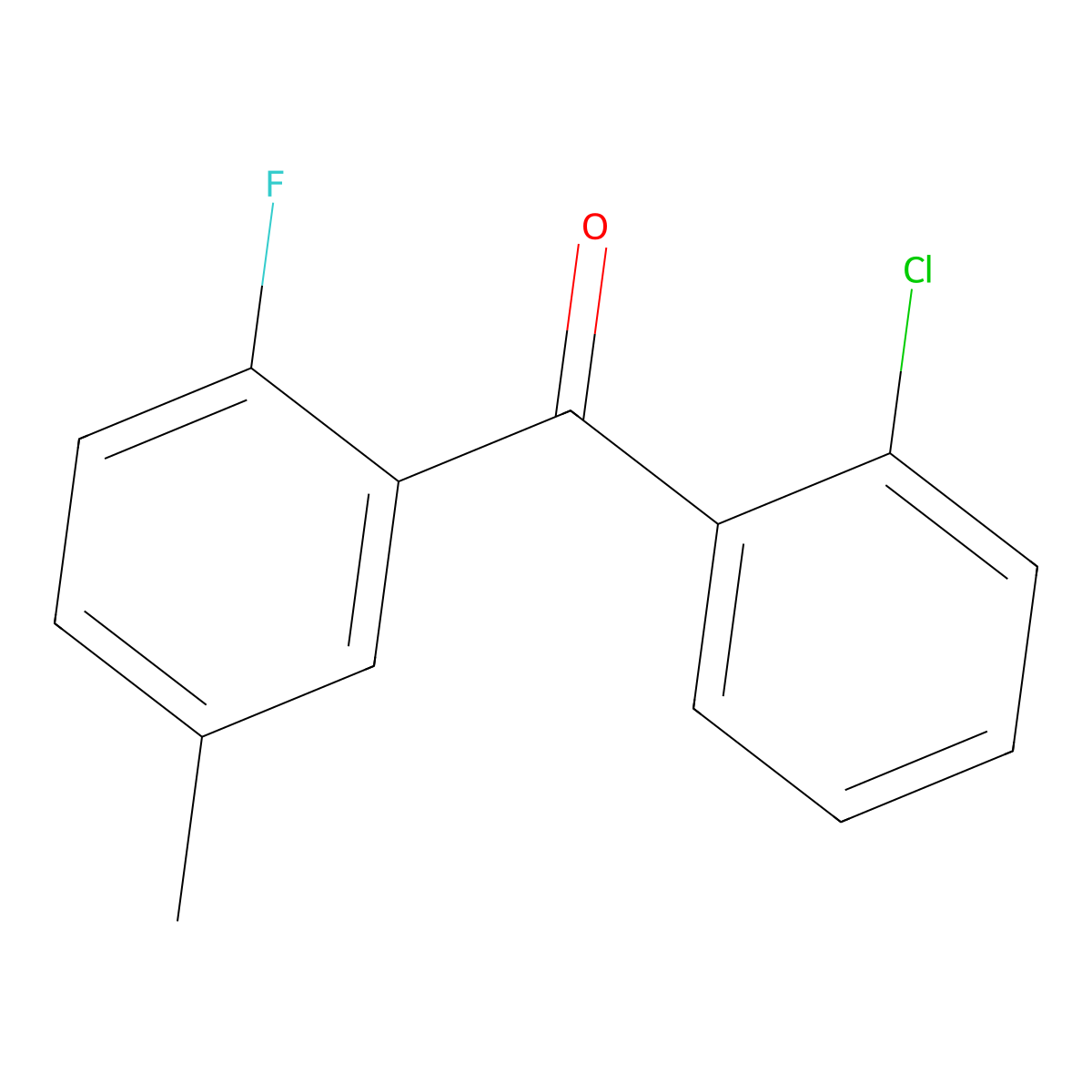 Methanone, (2-chlorophenyl)(2-fluoro-5-methylphenyl)- molecular structure, CAS 59396-47-3