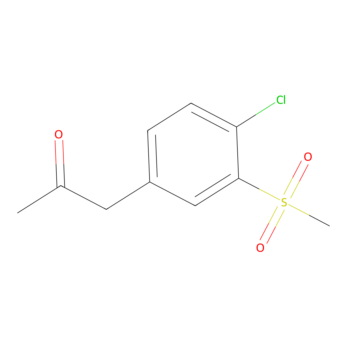 1-(4-Chloro-3-(methylsulfonyl)phenyl)propan-2-one molecular structure, CAS 593960-75-9