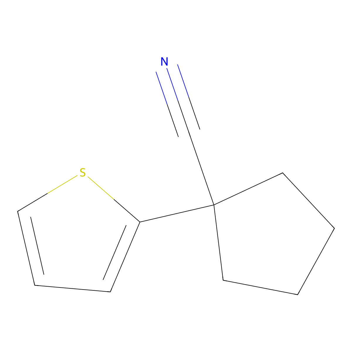 1-(2-Thienyl)cyclopentanecarbonitrile molecular structure, CAS 59397-14-7
