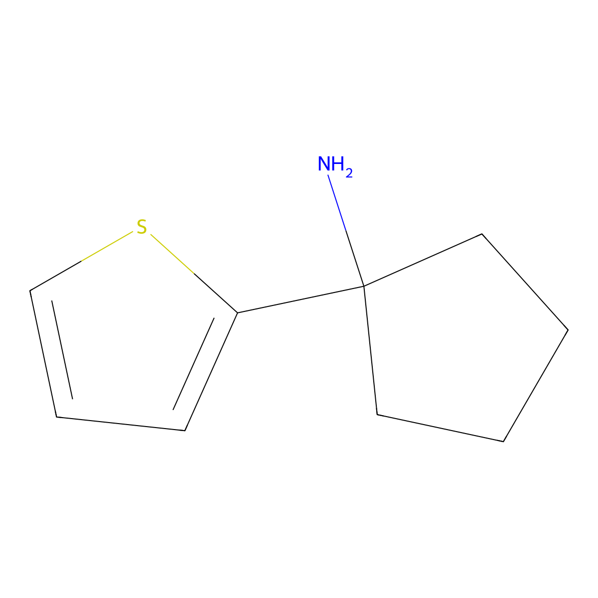 1-(Thiophen-2-yl)cyclopentan-1-amine molecular structure, CAS 59397-18-1