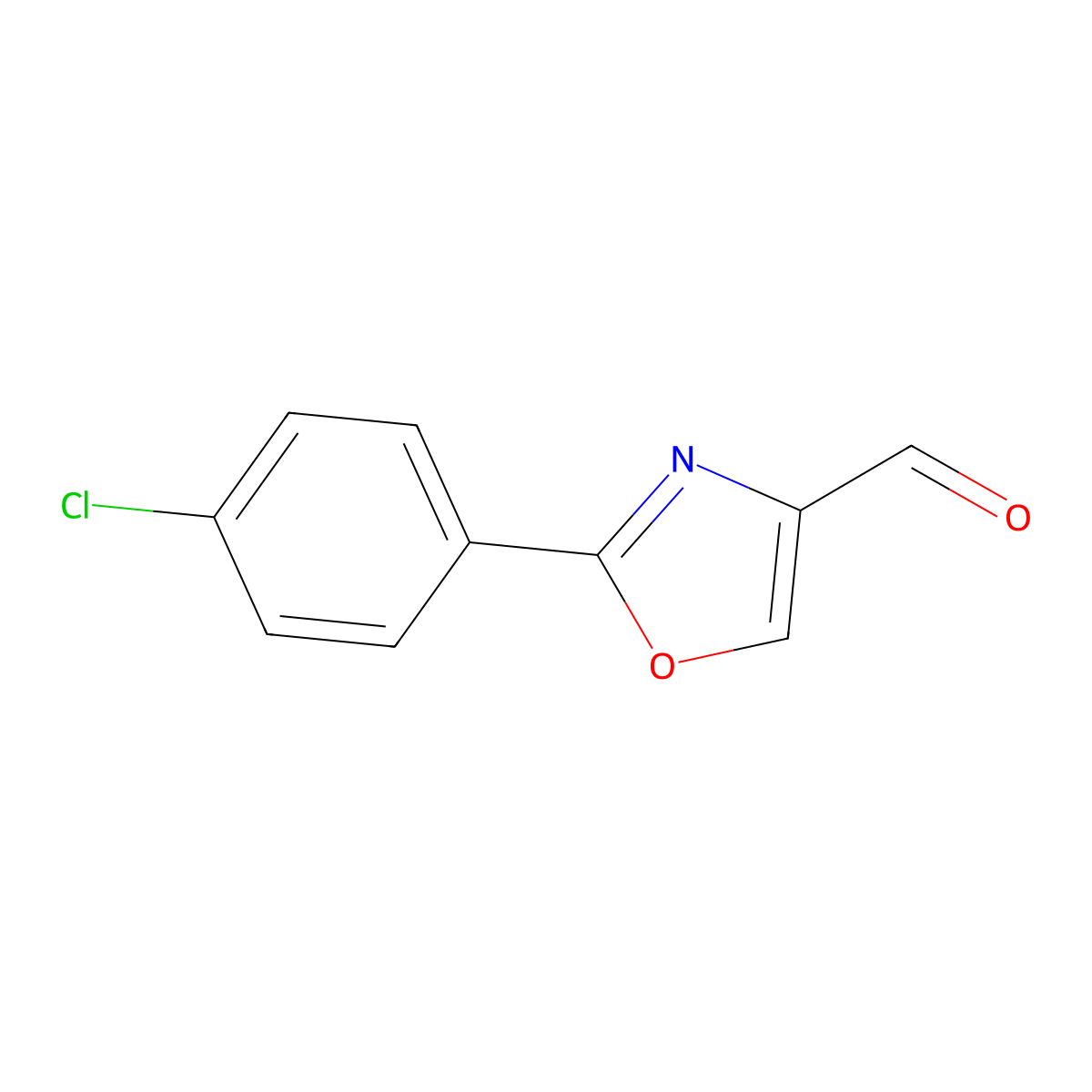 2-(4-Chlorophenyl)-1,3-oxazole-4-carbaldehyde molecular structure, CAS 59398-91-3