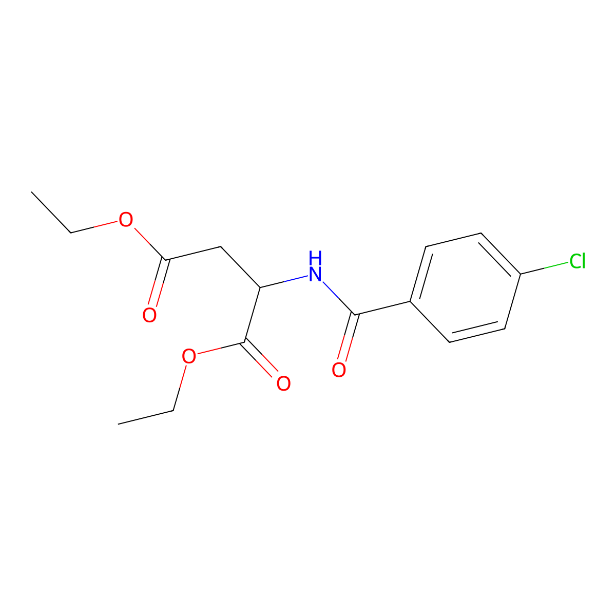 Diethyl N-(4-chlorobenzoyl)-L-aspartate molecular structure, CAS 59399-97-2