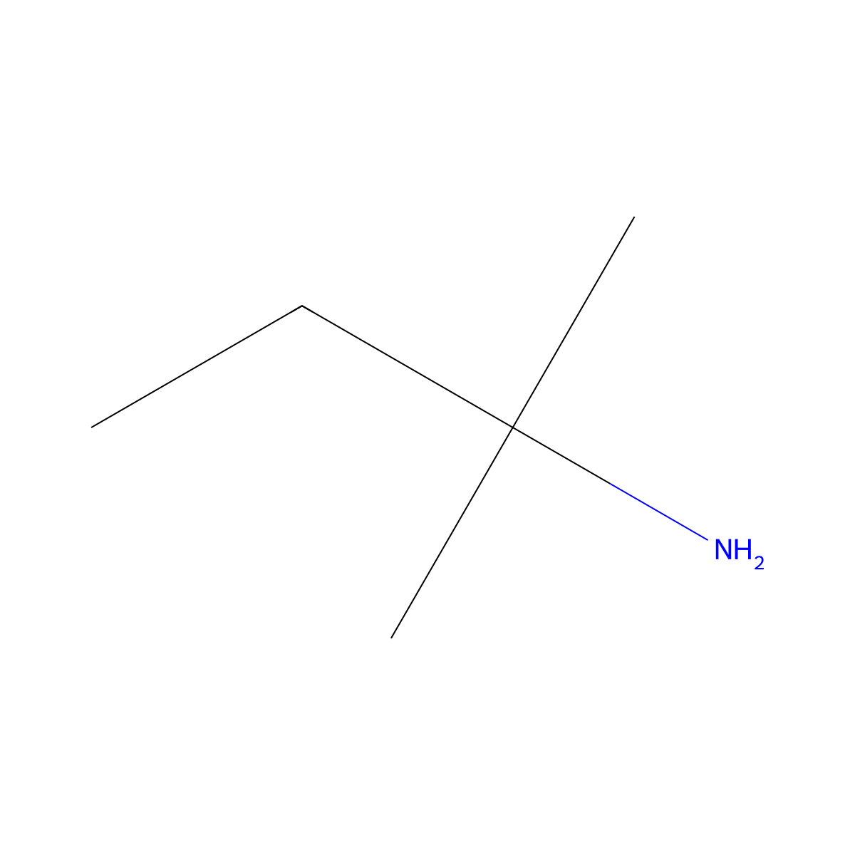 2-Butanamine, 2-methyl- molecular structure, CAS 594-39-8