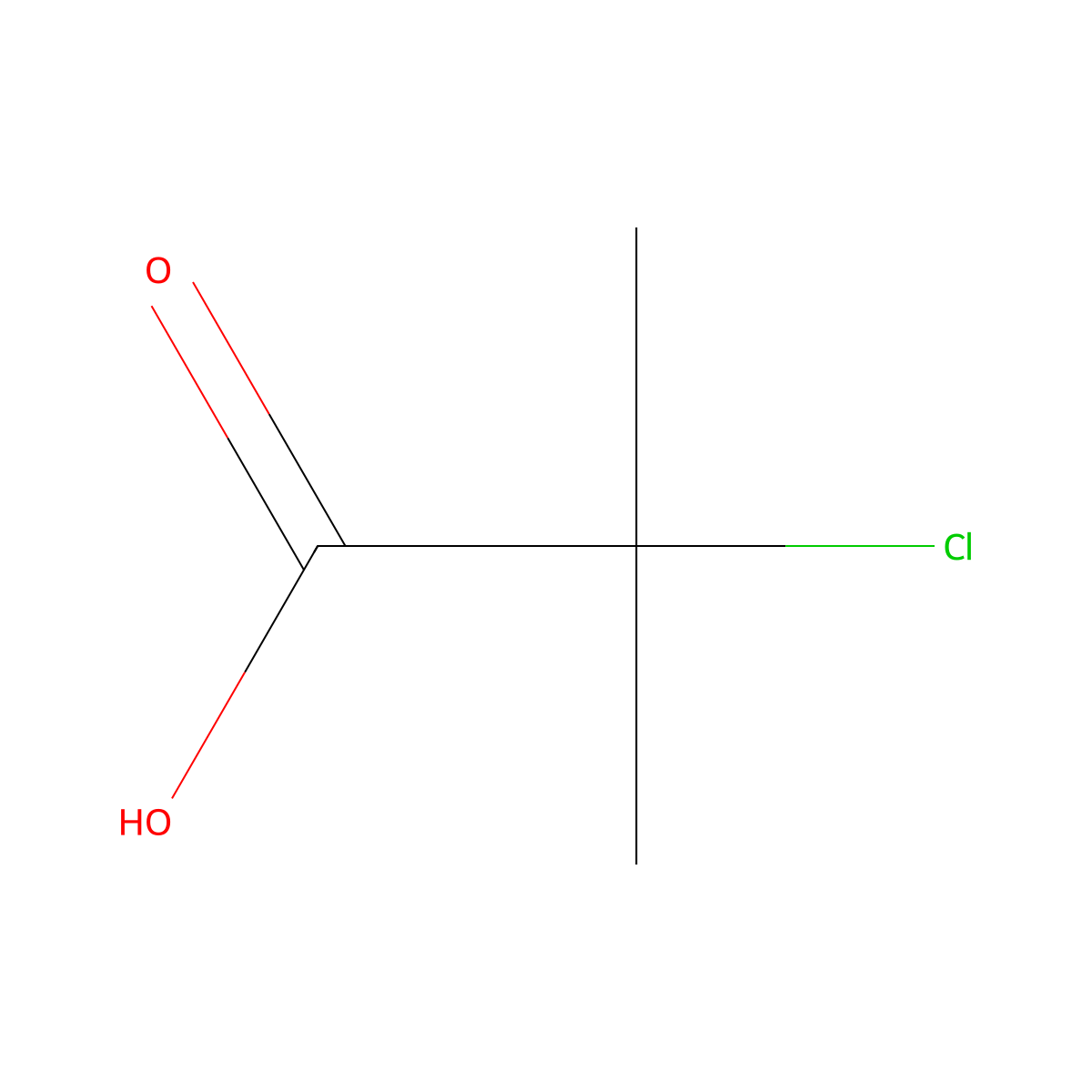 2-Chloro-2-methylpropanoic acid molecular structure, CAS 594-58-1