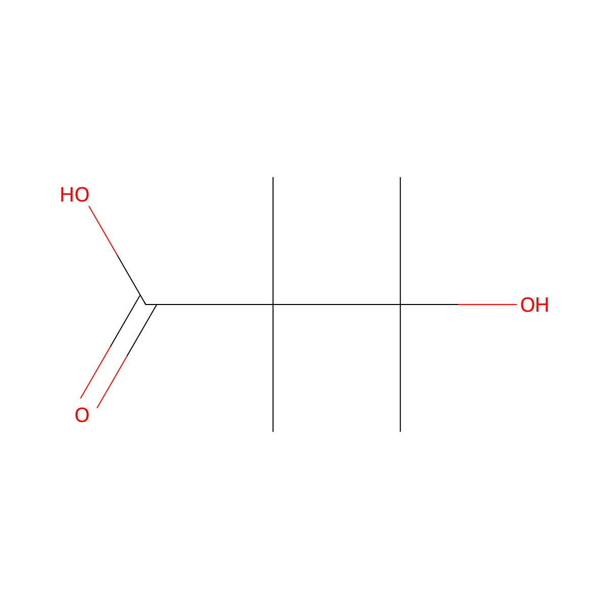 Butanoic acid, 3-hydroxy-2,2,3-trimethyl- molecular structure, CAS 594-88-7