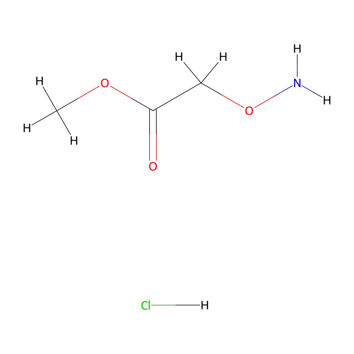 Acetic acid, 2-(aminooxy)-, methyl ester, hydrochloride (1:1) molecular structure, CAS 5940-07-8