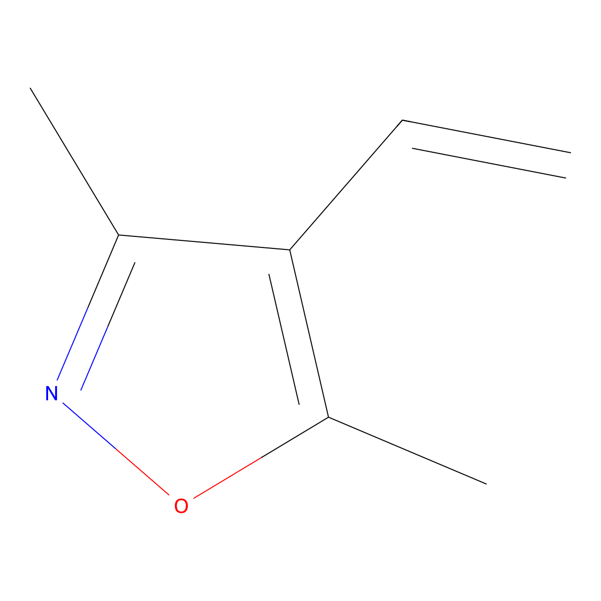 4-Ethenyl-3,5-dimethyl-1,2-oxazole molecular structure, CAS 59402-51-6