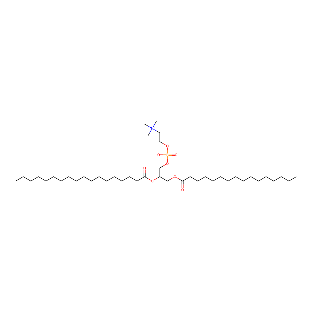 1-Hexadecanoyl-2-octadecanoyl-sn-glycero-3-phosphocholine molecular structure, CAS 59403-51-9
