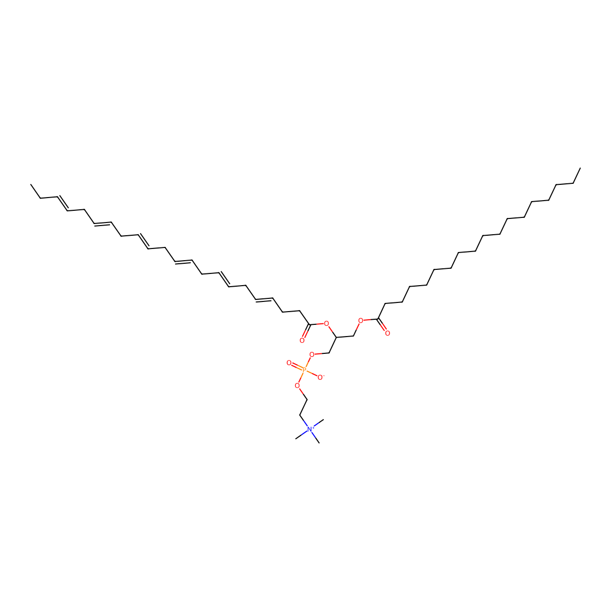PC(18:0/22:6(4Z,7Z,10Z,13Z,16Z,19Z)) molecular structure, CAS 59403-52-0