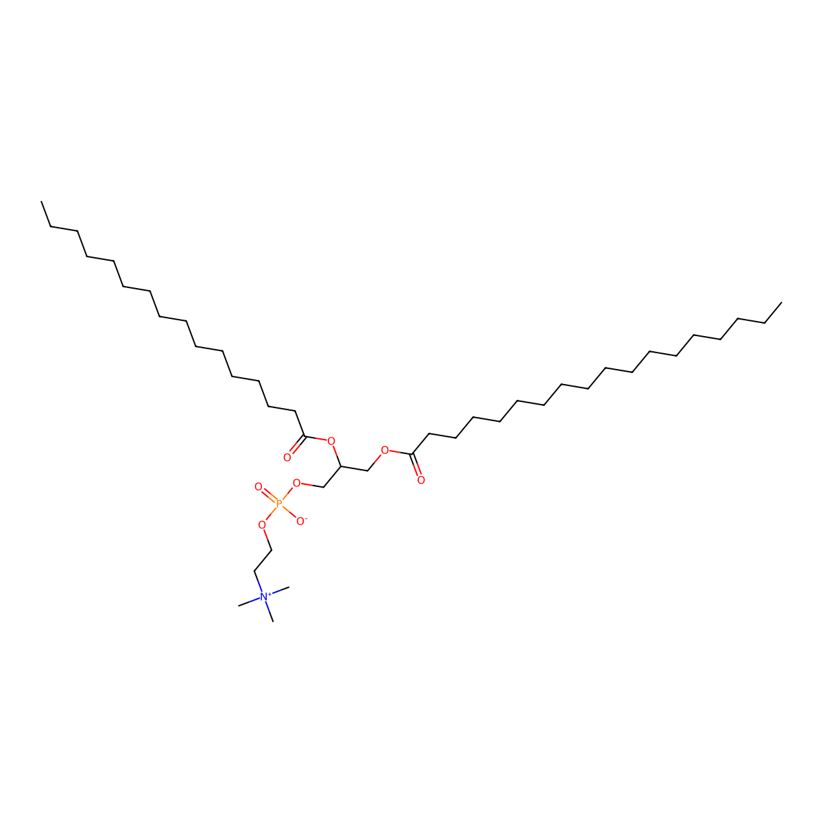 1-Stearoyl-2-palmitoyl-sn-glycero-3-phosphocholine molecular structure, CAS 59403-53-1