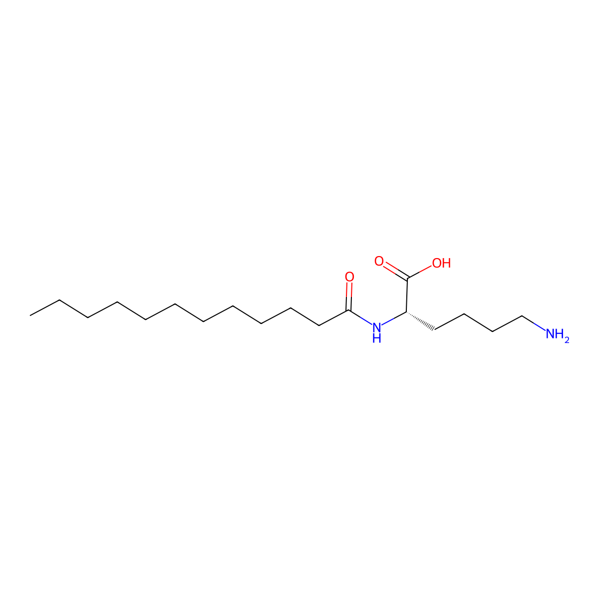 Nalpha-Lauroyllysine molecular structure, CAS 59409-41-5
