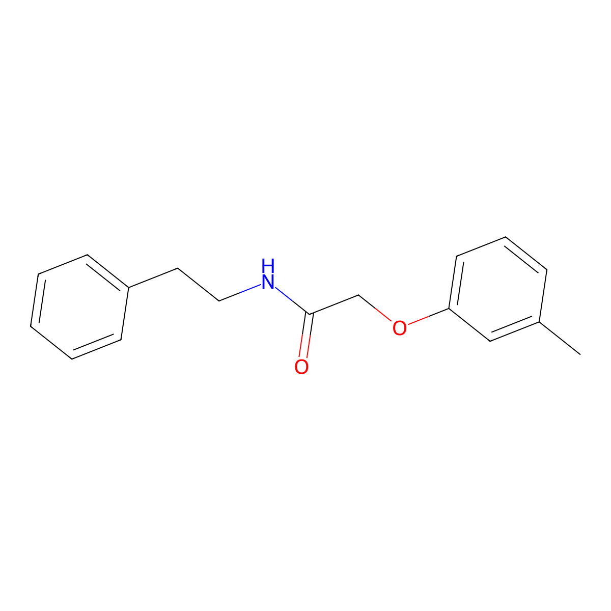 2-(3-methylphenoxy)-N-(2-phenylethyl)acetamide molecular structure, CAS 5941-26-4