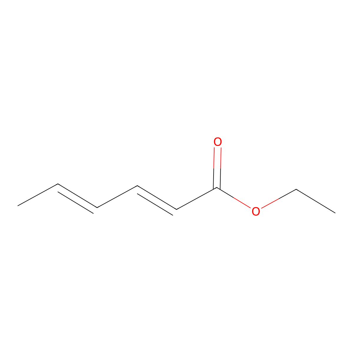 Ethyl hexa-2,4-dienoate molecular structure, CAS 5941-48-0