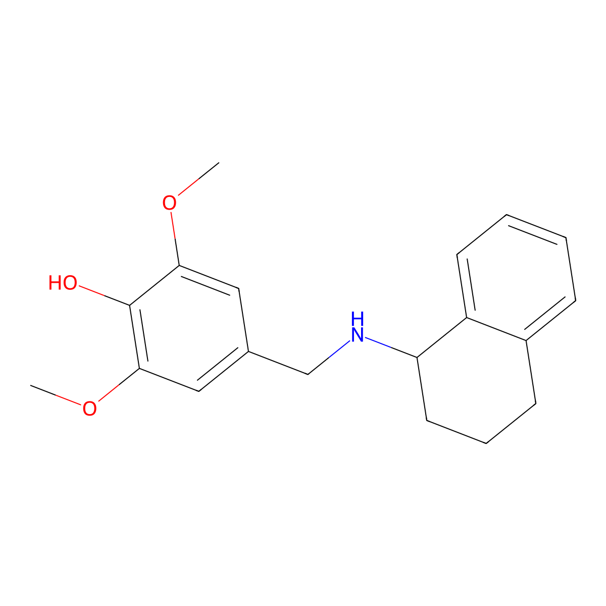 2,6-Dimethoxy-4-{[(1,2,3,4-tetrahydronaphthalen-1-yl)amino]methyl}phenol molecular structure, CAS 5941-70-8