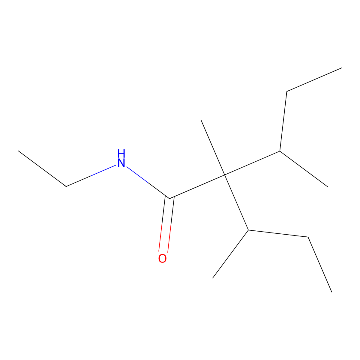 2-sec-Butyl-N-ethyl-2,3-dimethylvaleramide molecular structure, CAS 59410-27-4