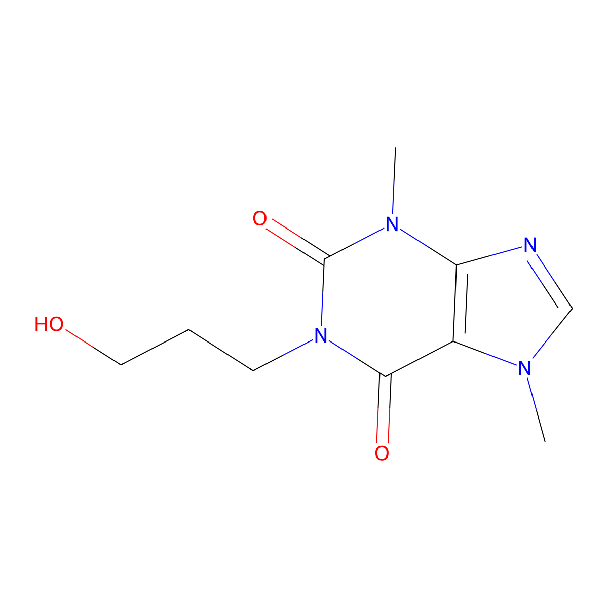 1-(3-Hydroxypropyl)-3,7-dimethyl-3,7-dihydro-1H-purine-2,6-dione molecular structure, CAS 59413-14-8