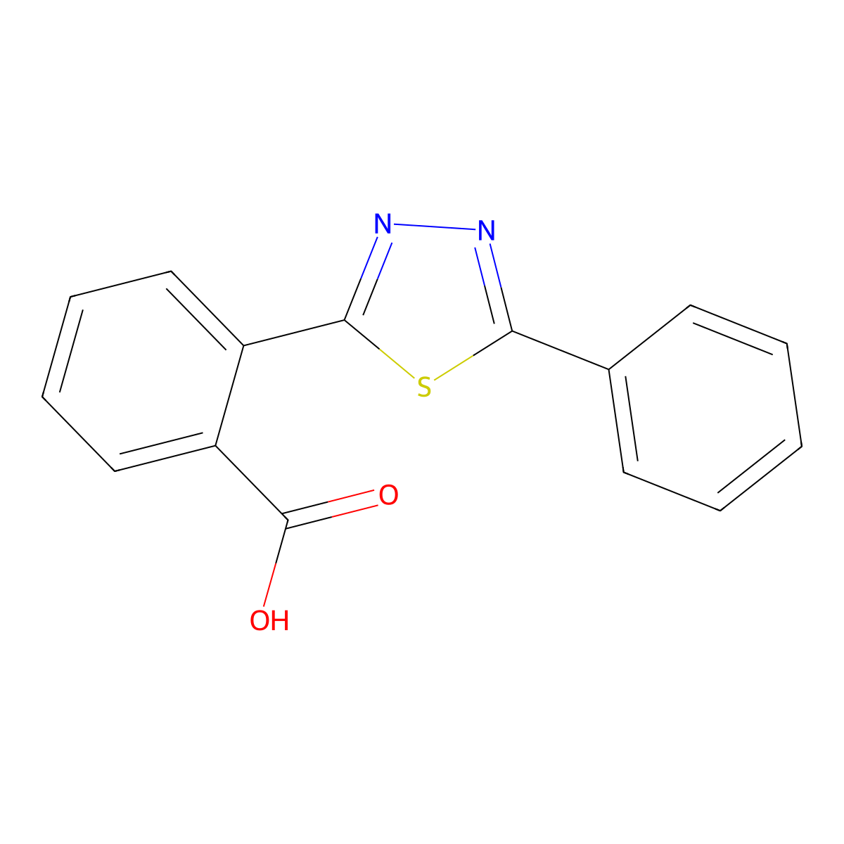 2-(5-Phenyl-1,3,4-thiadiazol-2-yl)benzoic acid molecular structure, CAS 59415-41-7
