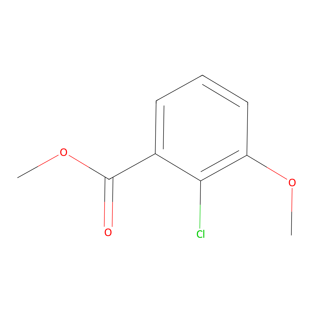 Methyl 2-chloro-3-methoxybenzoate molecular structure, CAS 59425-26-2