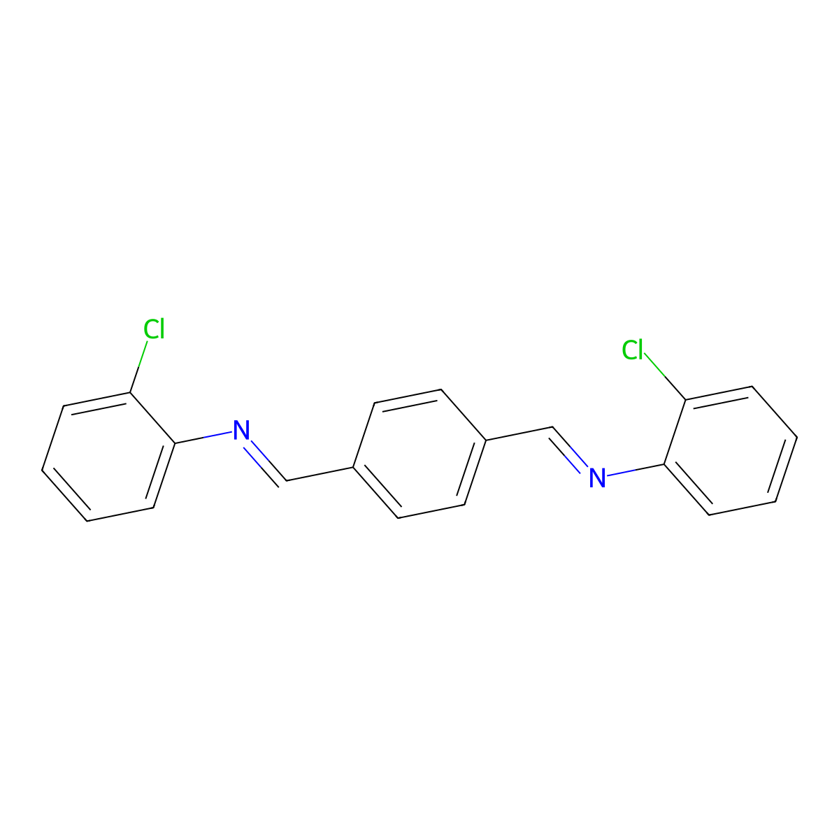 N-(2-chlorophenyl)-1-[4-[(2-chlorophenyl)iminomethyl]phenyl]methanimine molecular structure, CAS 59426-06-1