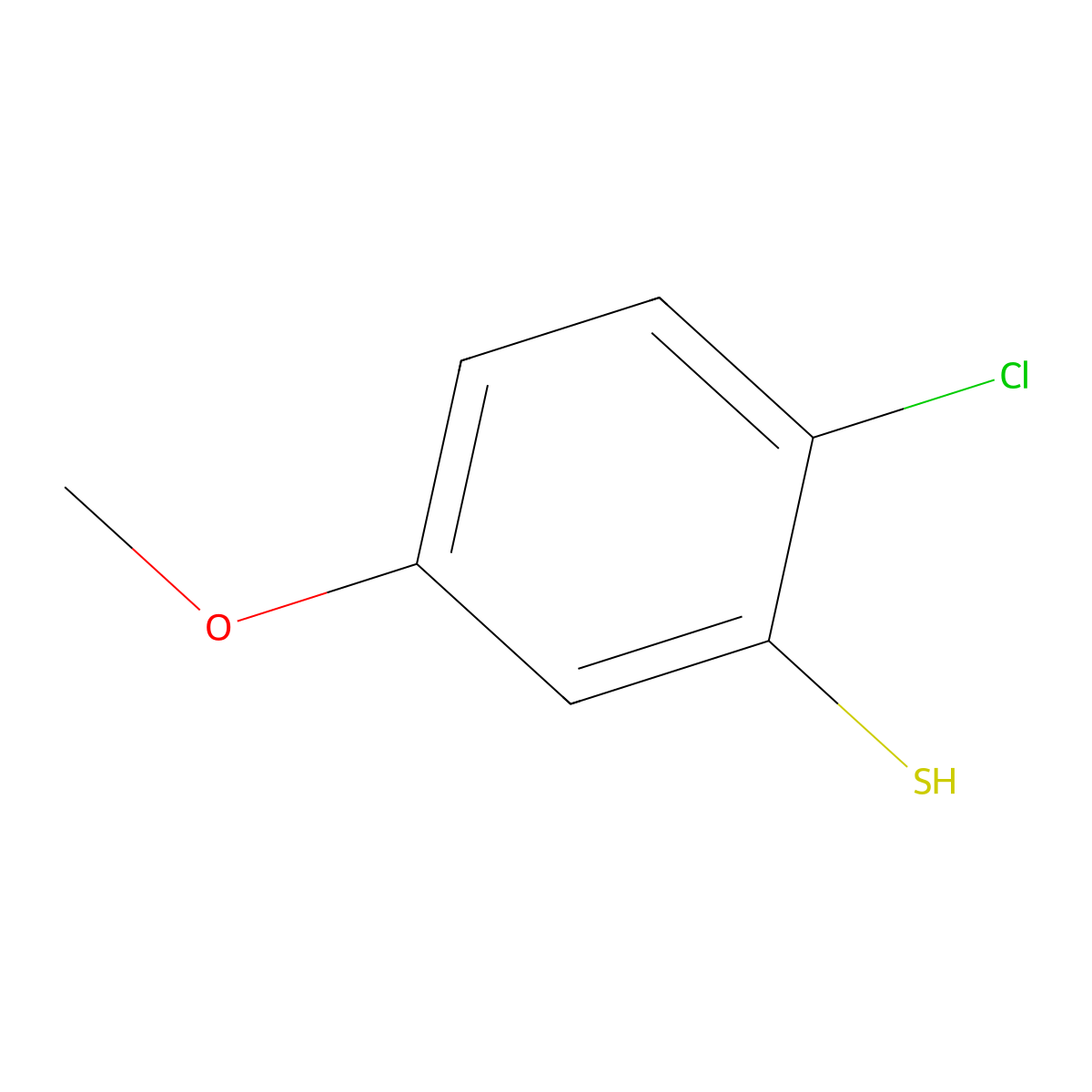 2-Chloro-5-methoxybenzenethiol molecular structure, CAS 59429-73-1