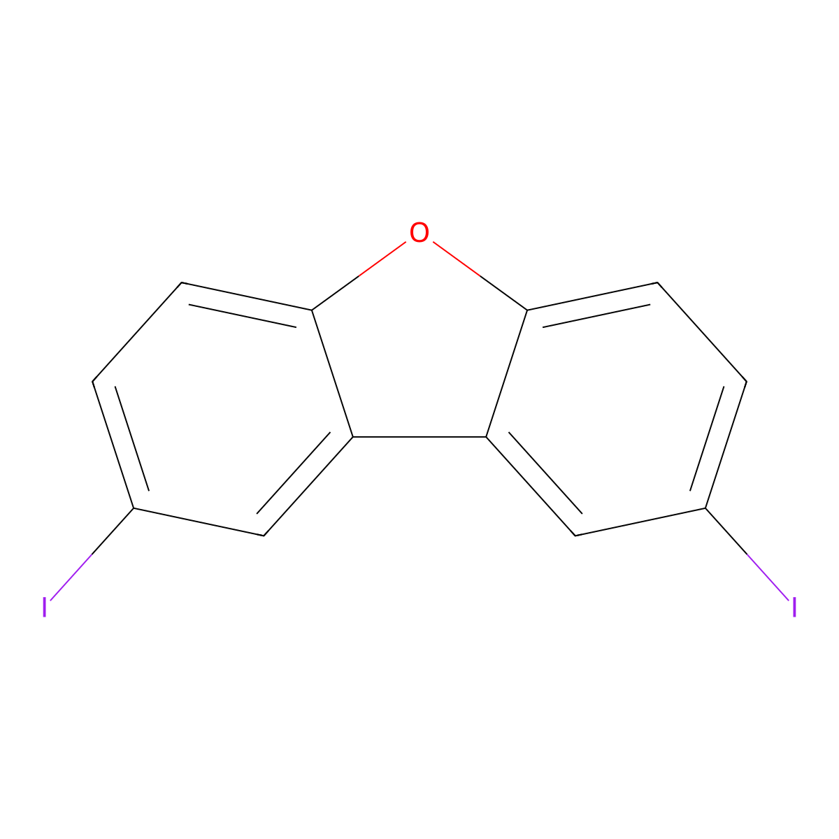 2,8-Diiododibenzofuran molecular structure, CAS 5943-11-3