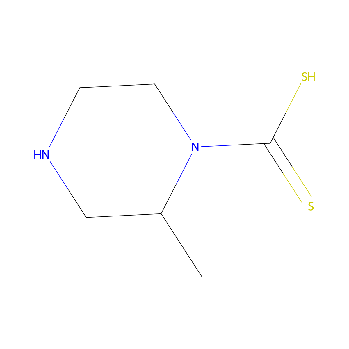 1-Piperazinecarbodithioic acid, 2-methyl- molecular structure, CAS 5943-90-8