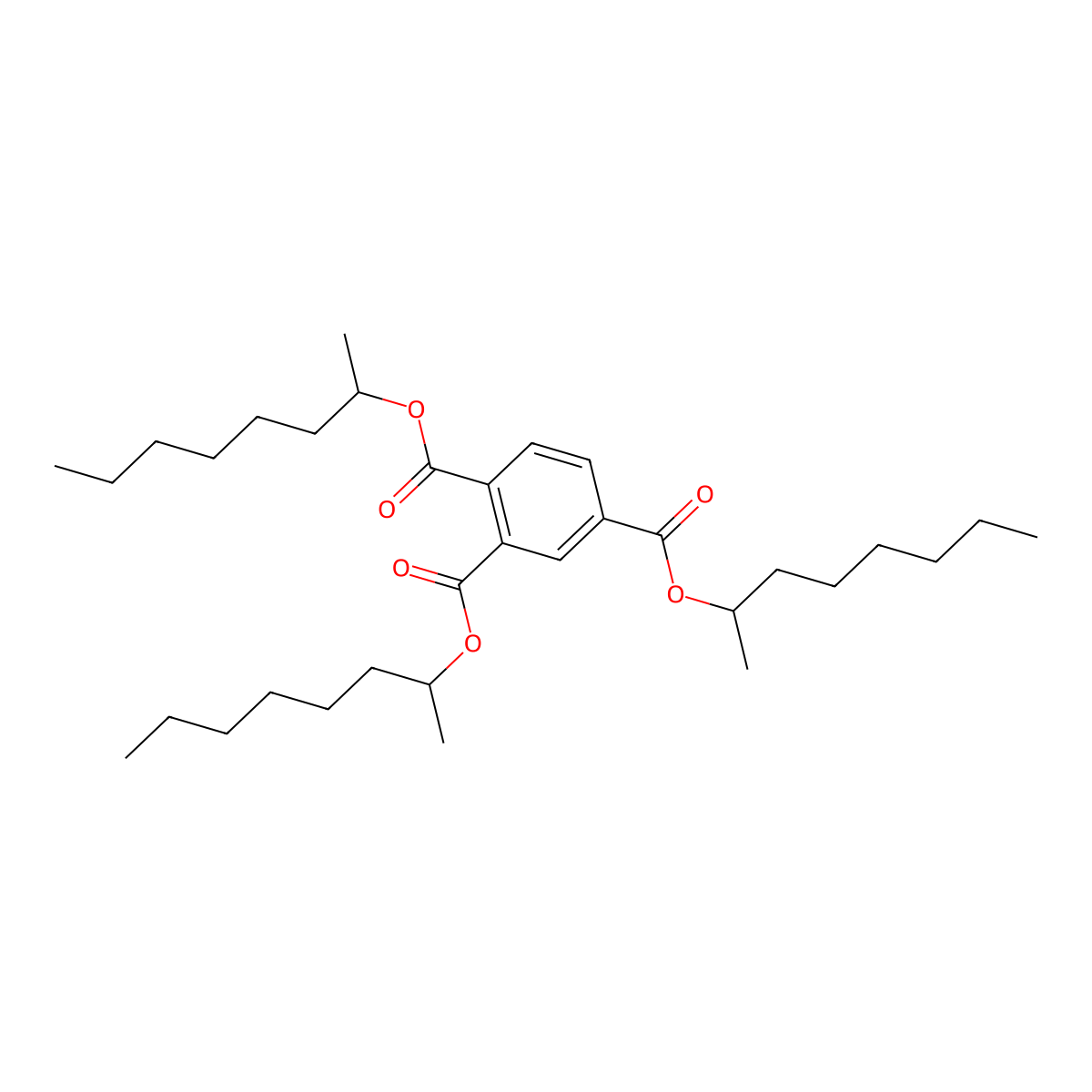 1,2,4-Benzenetricarboxylic acid, 1,2,4-tris(1-methylheptyl) ester molecular structure, CAS 59431-98-0