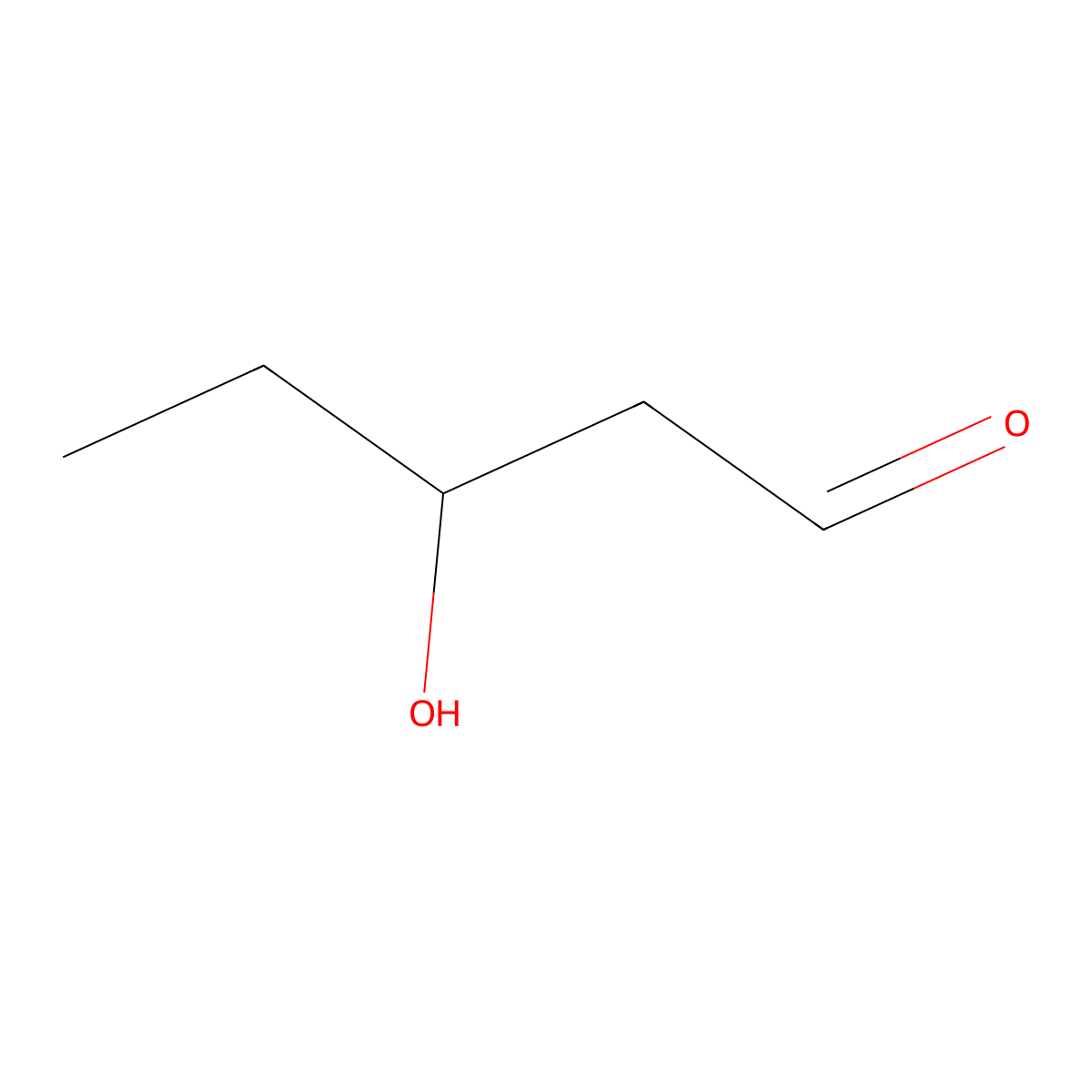 3-Hydroxypentanal molecular structure, CAS 59434-71-8