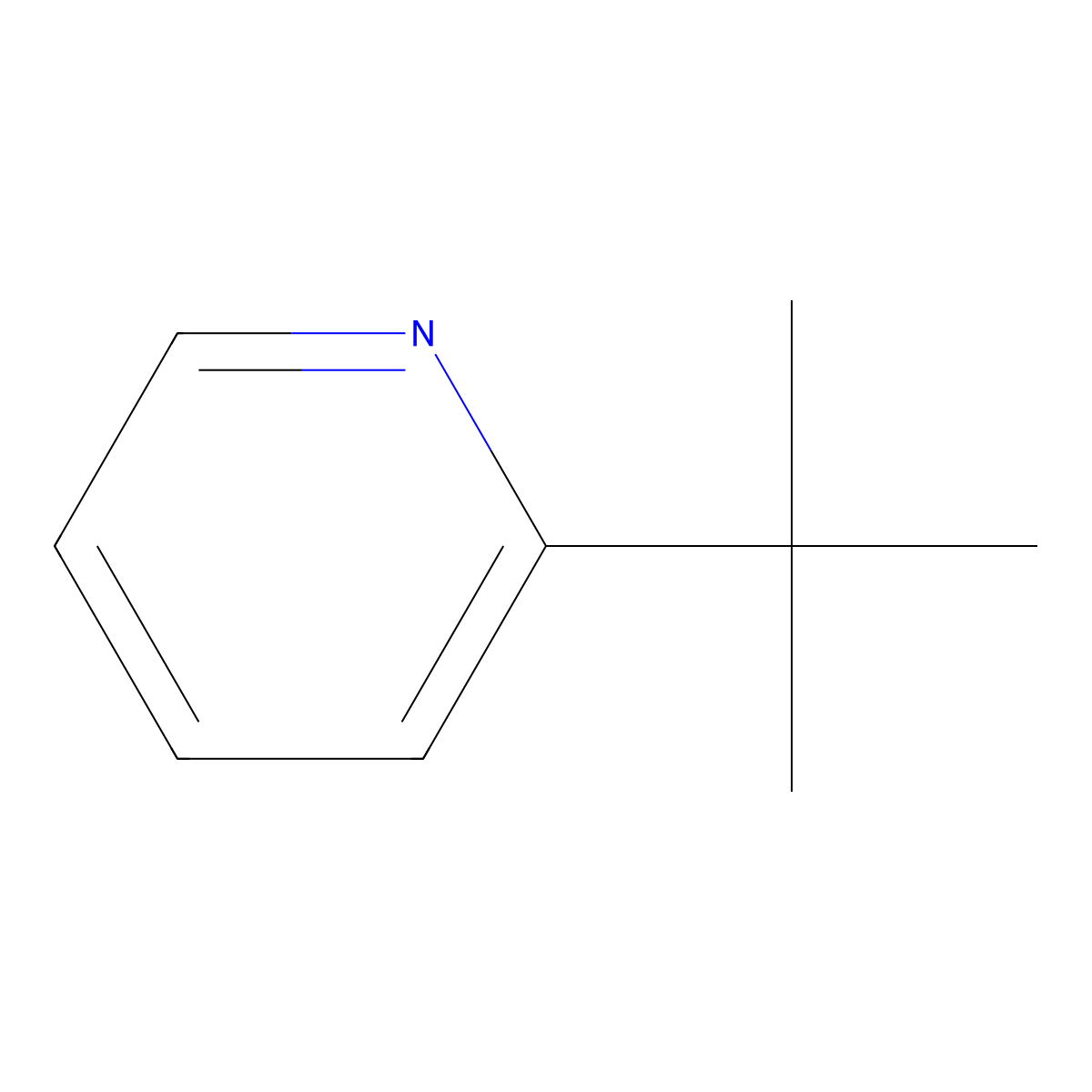 2-tert-Butylpyridine molecular structure, CAS 5944-41-2