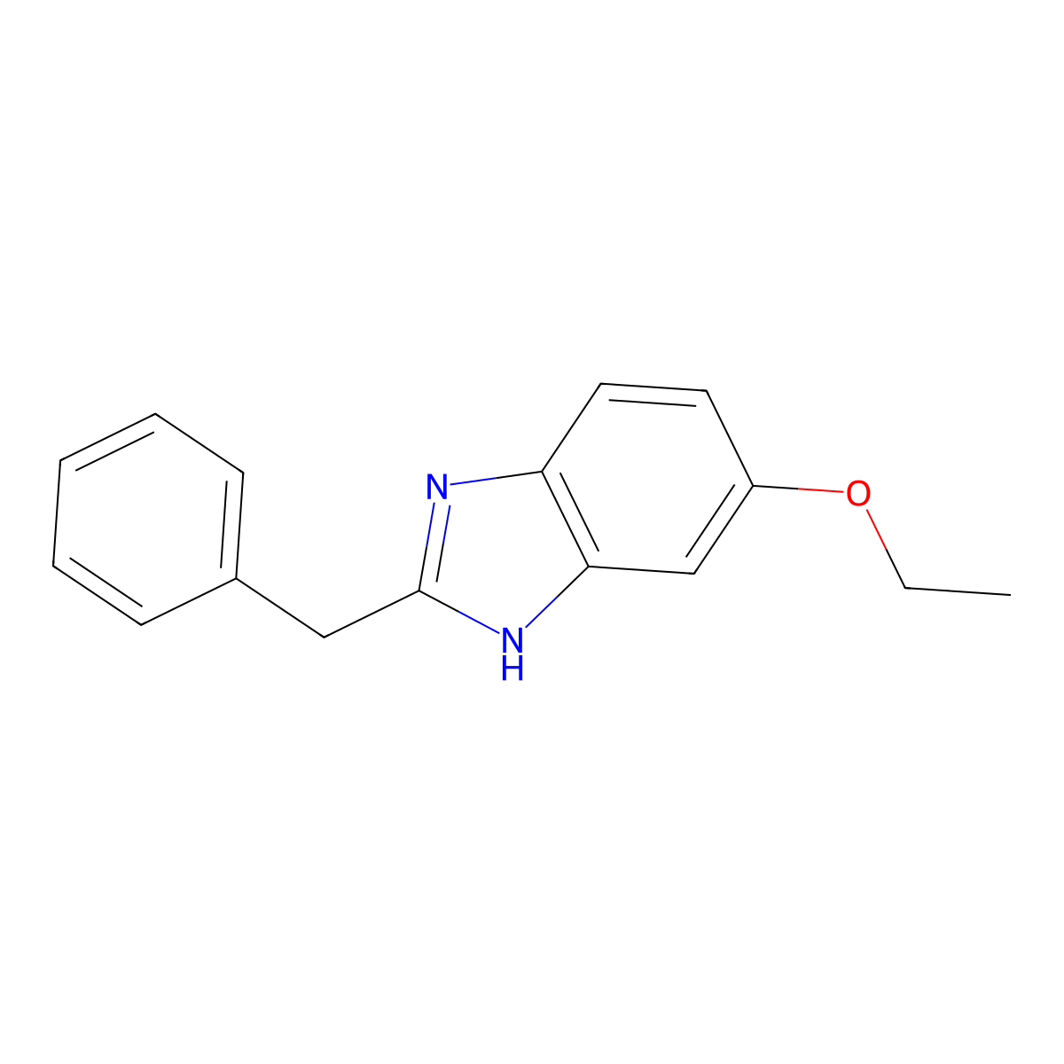 2-benzyl-6-ethoxy-1H-benzimidazole molecular structure, CAS 5944-73-0