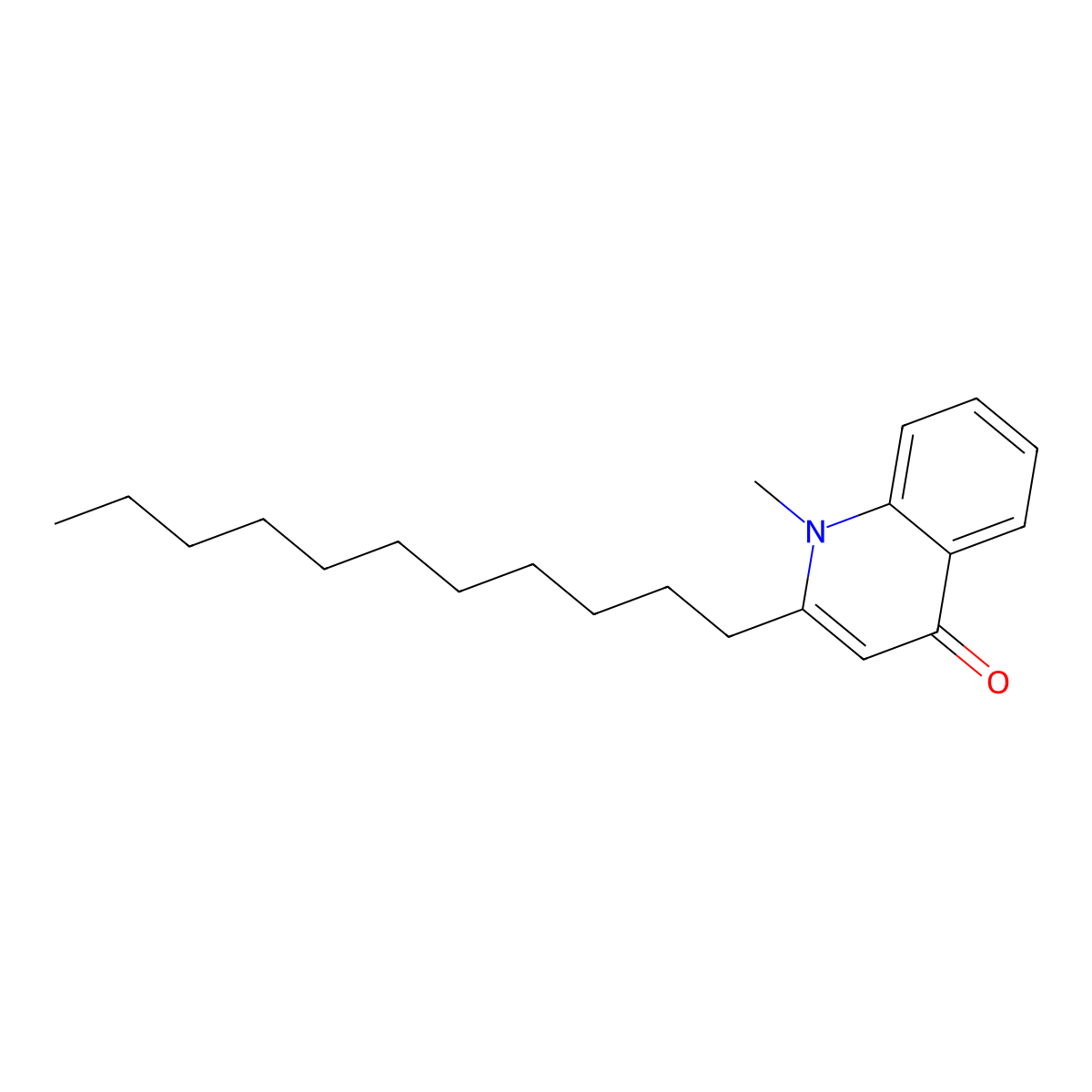 1-methyl-2-undecyl-4(1H)-quinolone molecular structure, CAS 59443-02-6