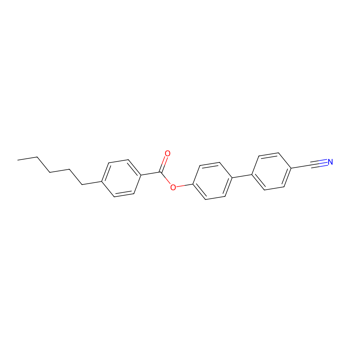4'-Cyano-[1,1'-biphenyl]-4-yl 4-pentylbenzoate molecular structure, CAS 59443-80-0