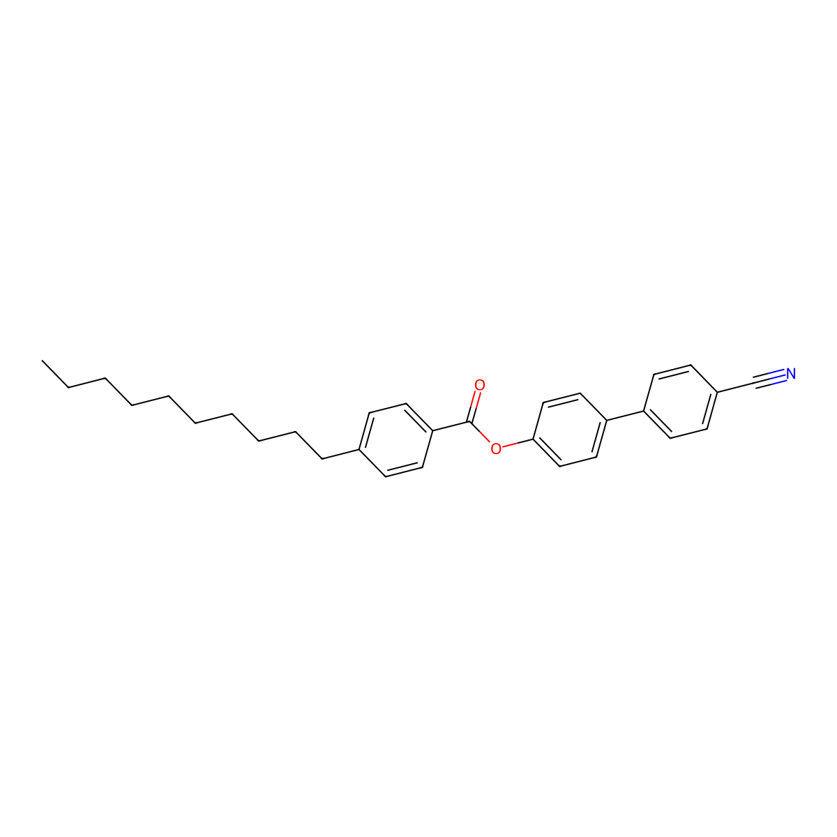 [4-(4-Cyanophenyl)phenyl] 4-decylbenzoate molecular structure, CAS 59443-85-5