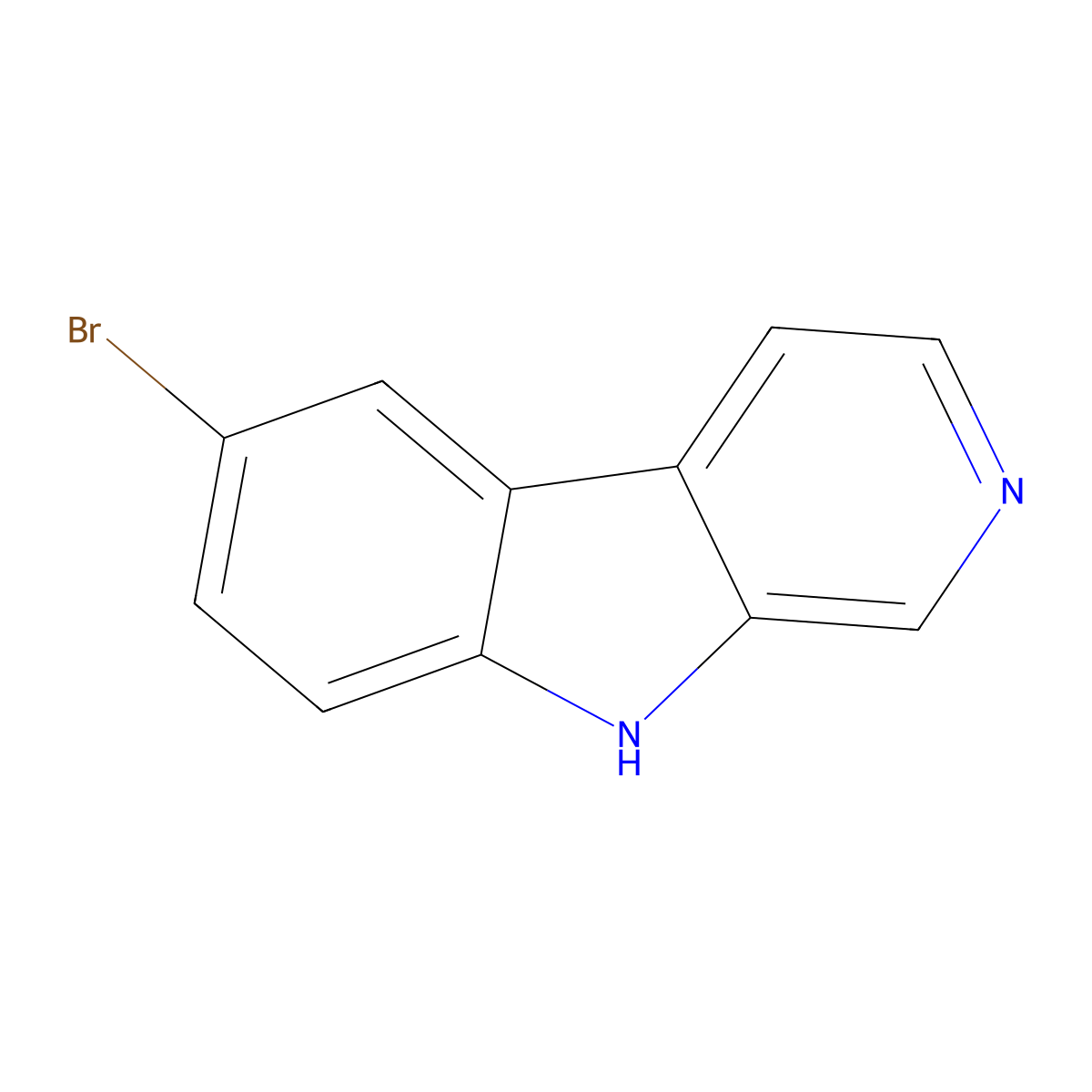 6-bromo-9H-pyrido(3,4-b)indole molecular structure, CAS 59444-69-8