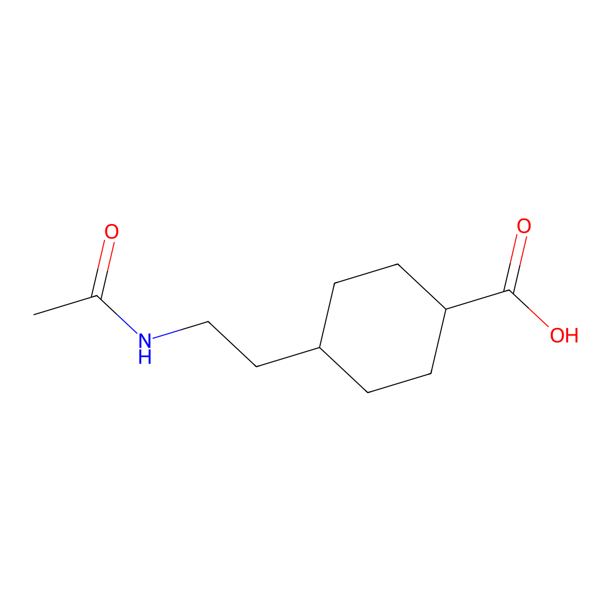 4-(2-Acetamidoethyl)cyclohexane-1-carboxylic acid molecular structure, CAS 59445-38-4