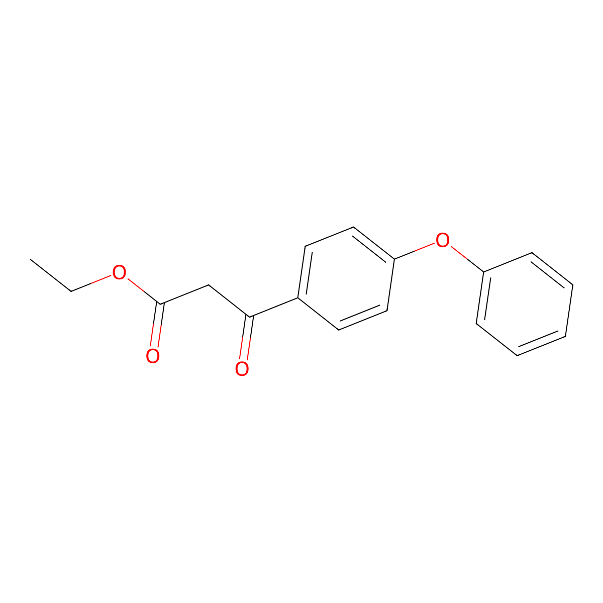 Ethyl 3-oxo-3-(4-phenoxyphenyl)propanoate molecular structure, CAS 59447-12-0