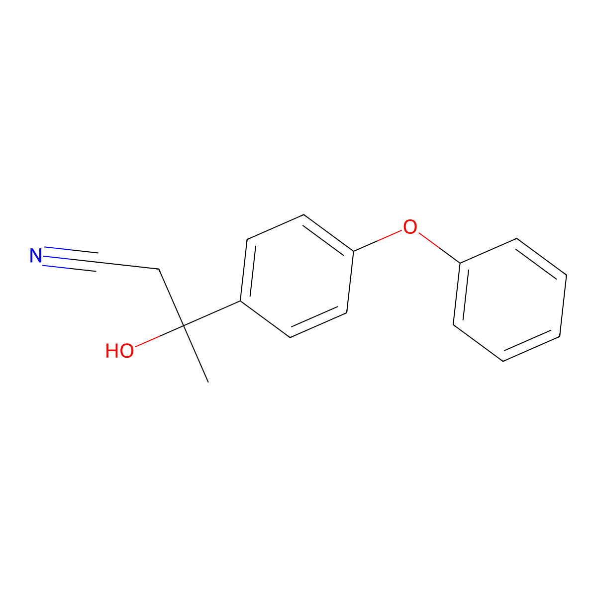 3-Hydroxy-3-(4-phenoxyphenyl)butanenitrile molecular structure, CAS 59447-13-1