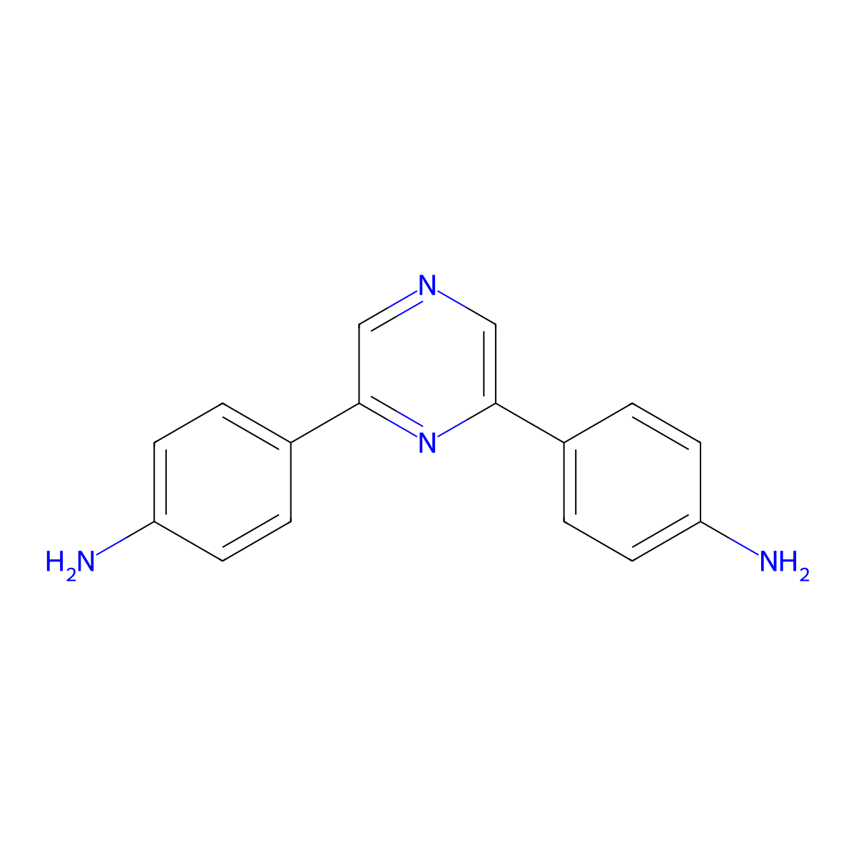4,4'-(2,6-Pyrazinediyl)bis[benzenamine] molecular structure, CAS 59447-35-7
